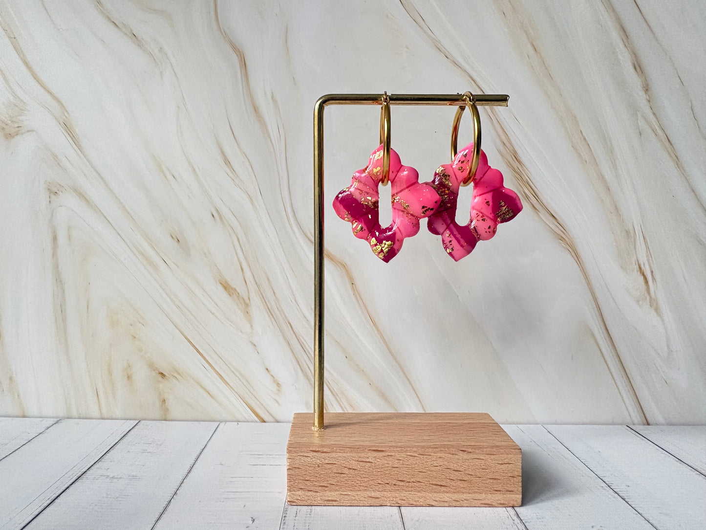 Boucles pampilles - STELLA - rose