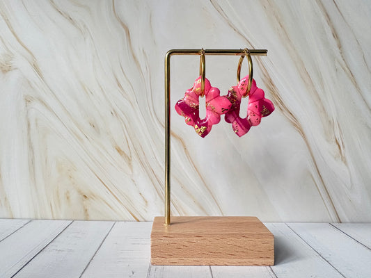 Boucles pampilles - STELLA - rose