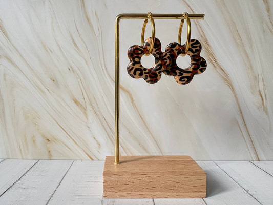 Boucles pampilles - POPPY - Léopard café