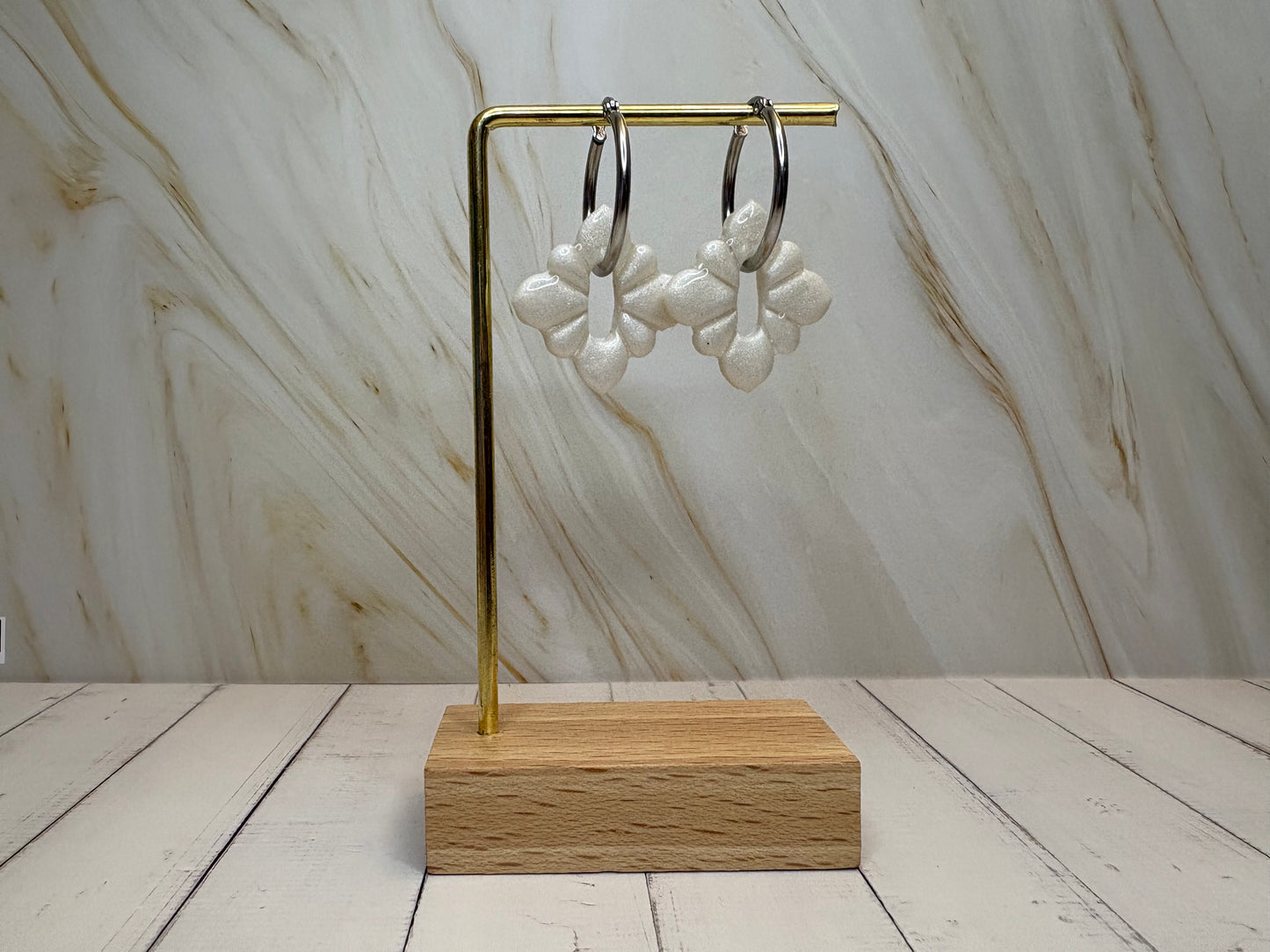 Boucles pampilles - STELLA - nacrée