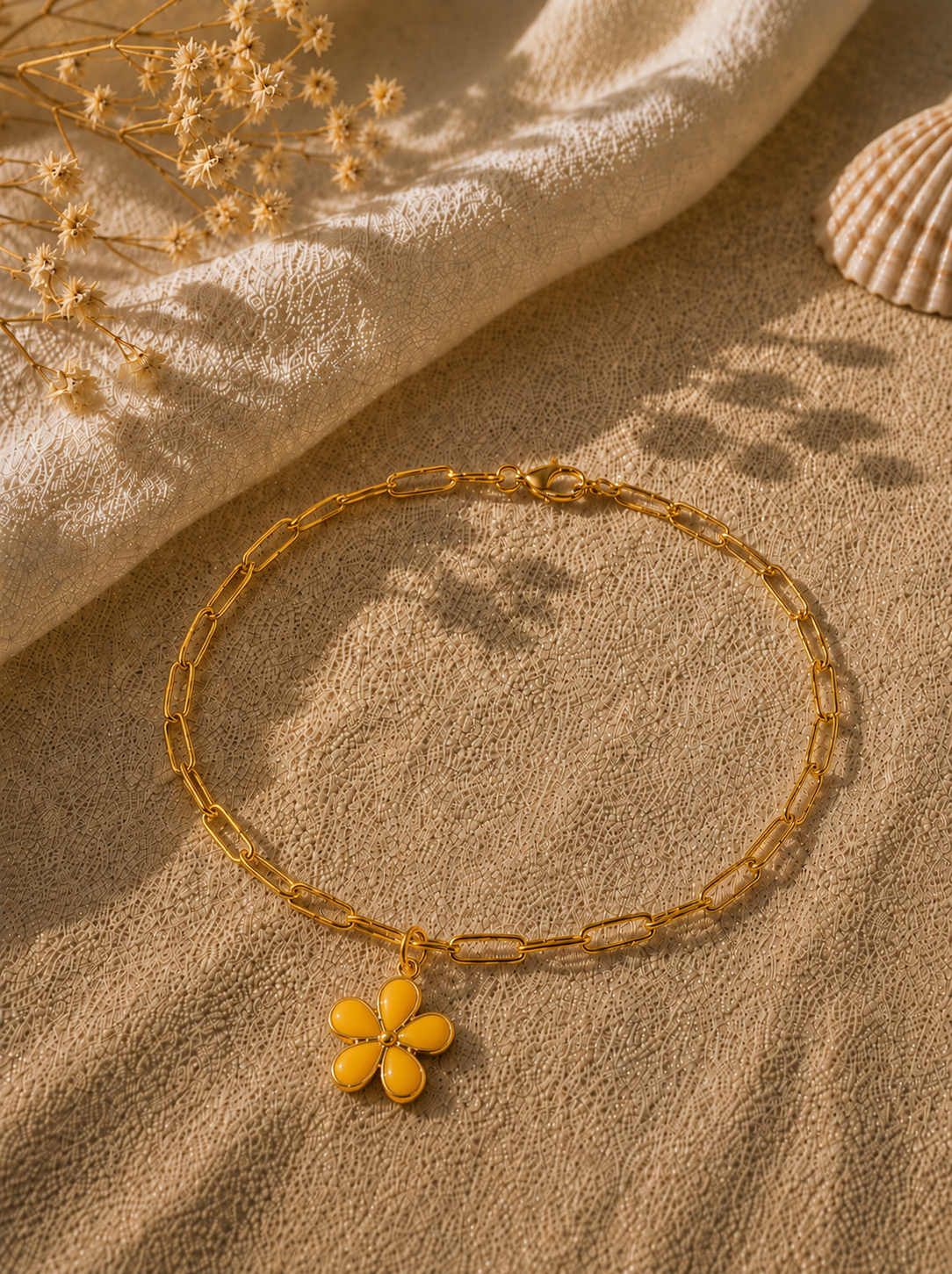 Bracelet cheville Solea - Jaune