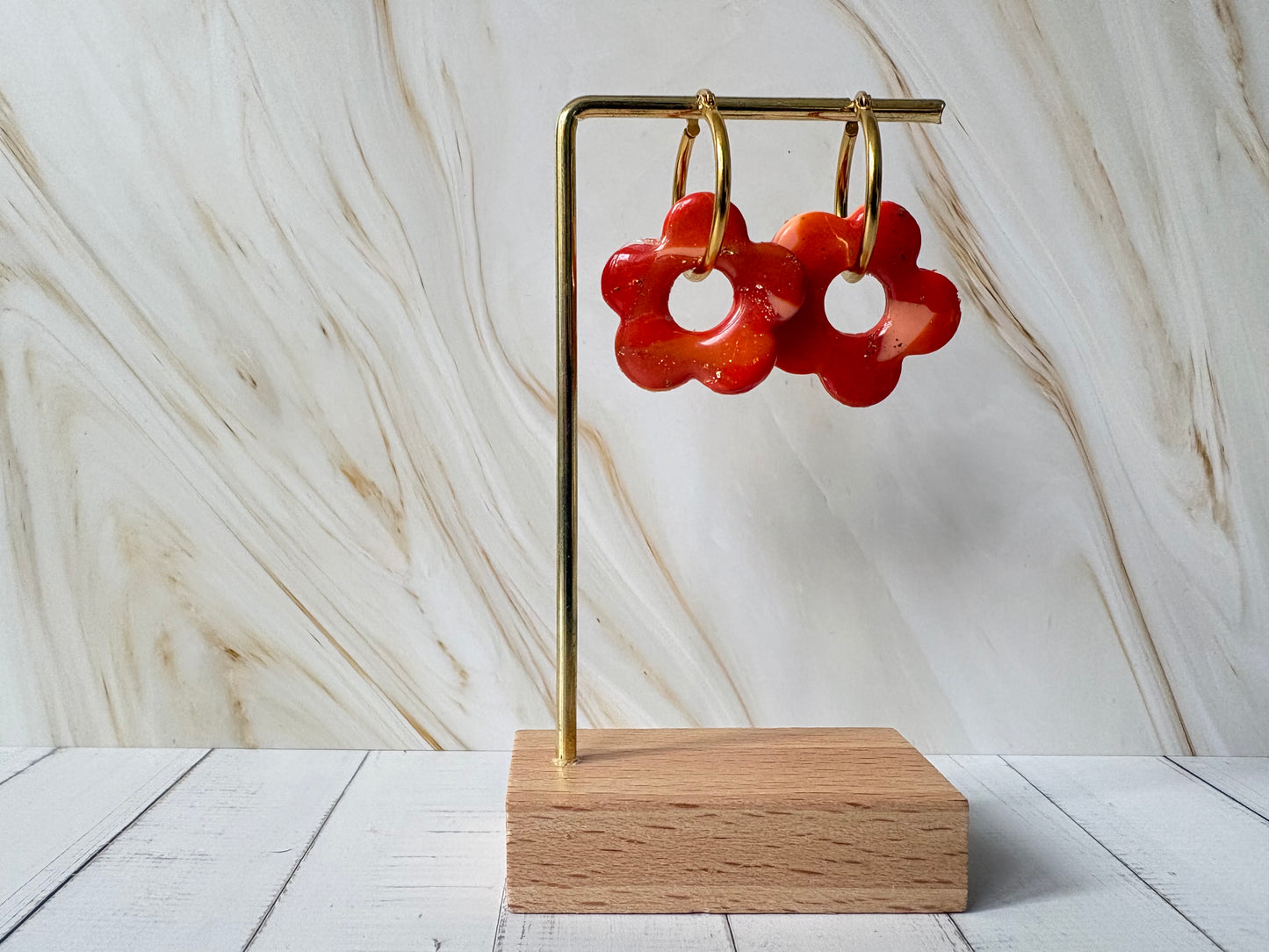 Boucles pampilles - POPPY - orange