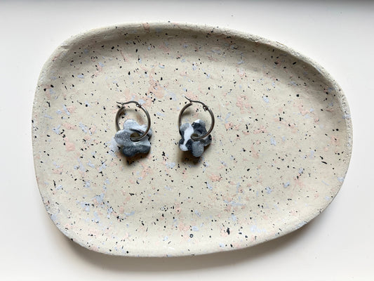 Boucles Pampilles - NINA - Trio de gris pailletées