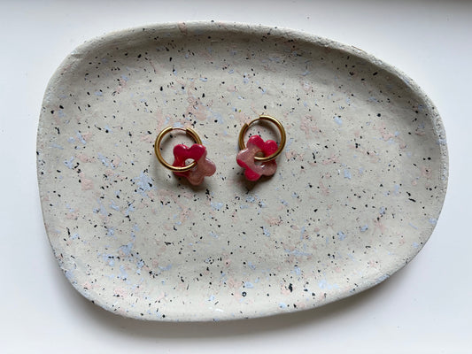Boucles Pampilles - NINA - Duo de roses pailletées