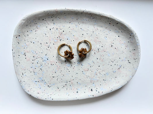 Boucles d'oreilles - TREVIA - Marron pailletées