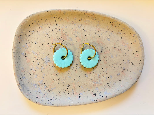 Boucles Pampilles - ROSEE - bleu vert pastel