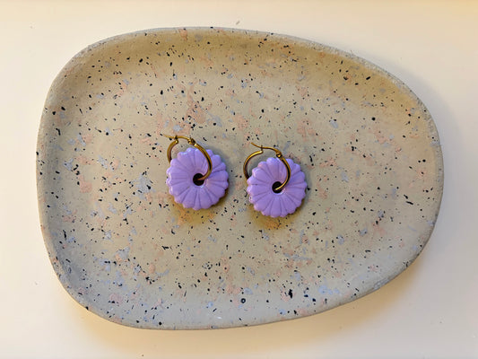 Boucles Pampilles - ROSEE - violet pastel