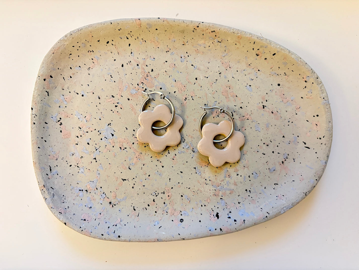 Boucles Pampilles - SOLEA - beige pastel