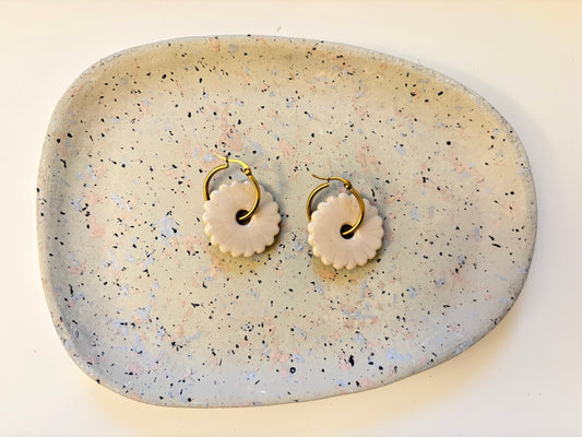 Boucles Pampilles - ROSEE - beige pastel