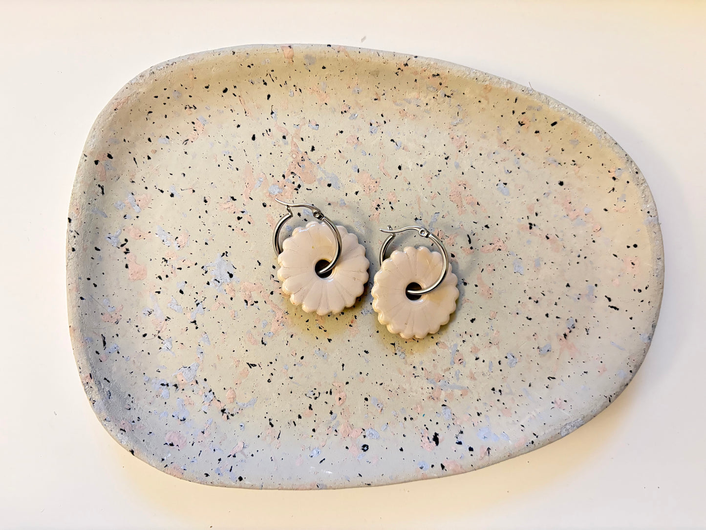 Boucles Pampilles - ROSEE - beige pastel