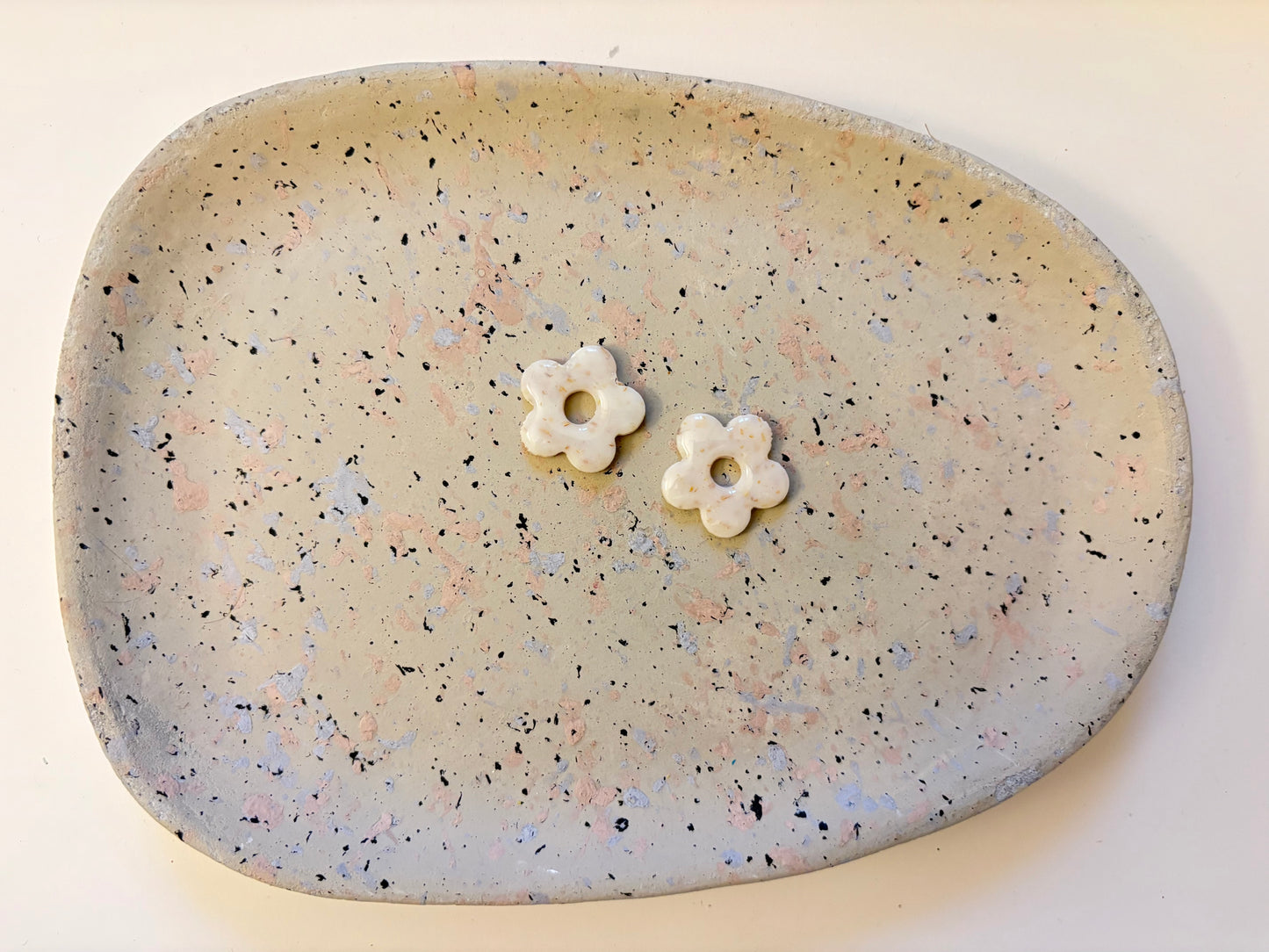 Boucles Pampilles - NINA - Beige effet pierre