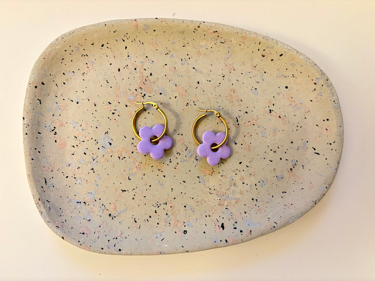 Boucles Pampilles - NINA - Violet pastel