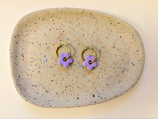 Boucles Pampilles - NINA - Violet pastel