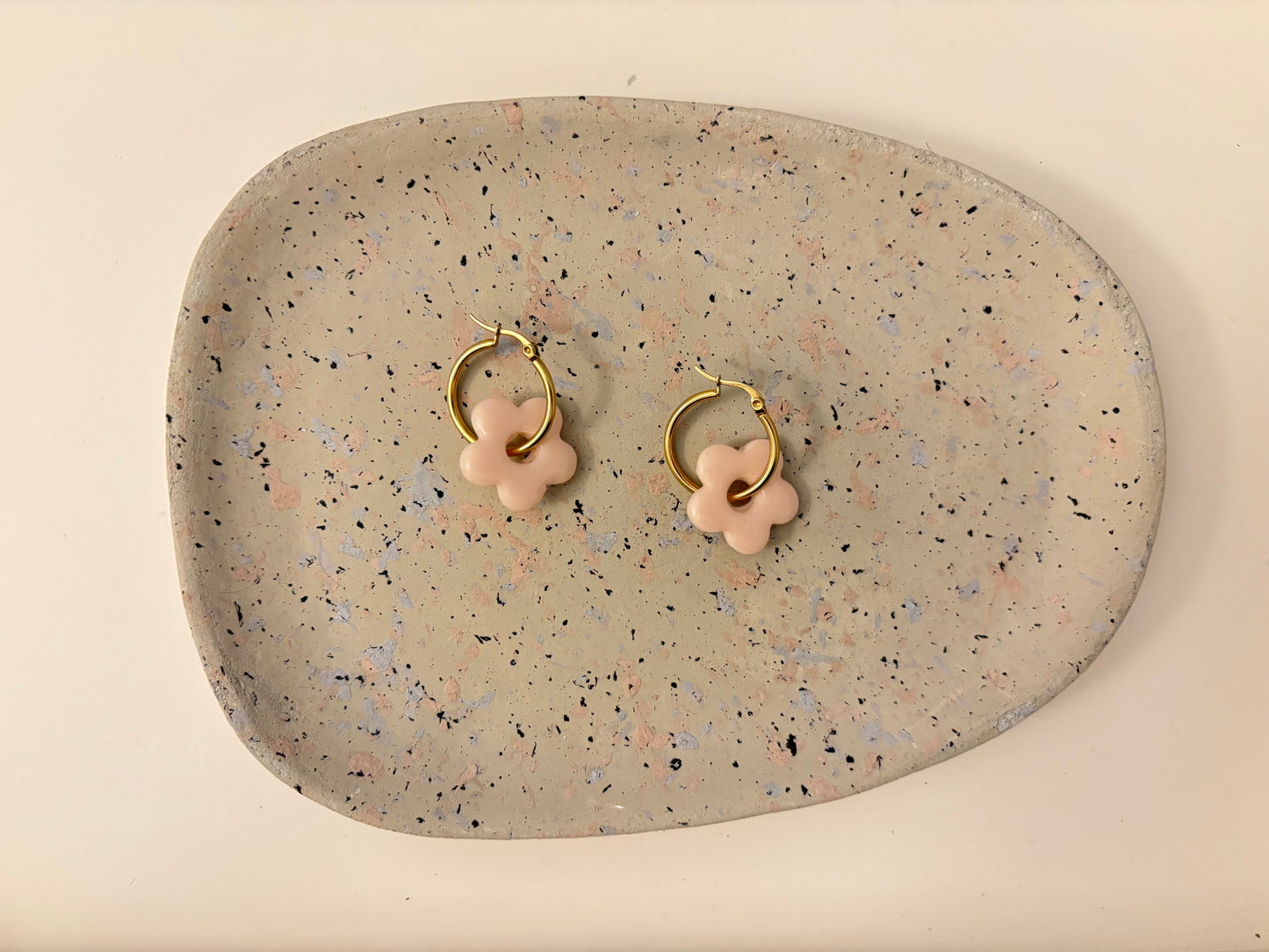 Boucles Pampilles - NINA - Beige rosé pastel