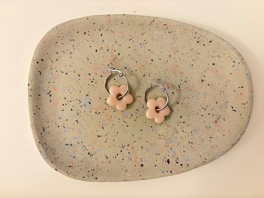 Boucles Pampilles - NINA - Beige rosé pastel