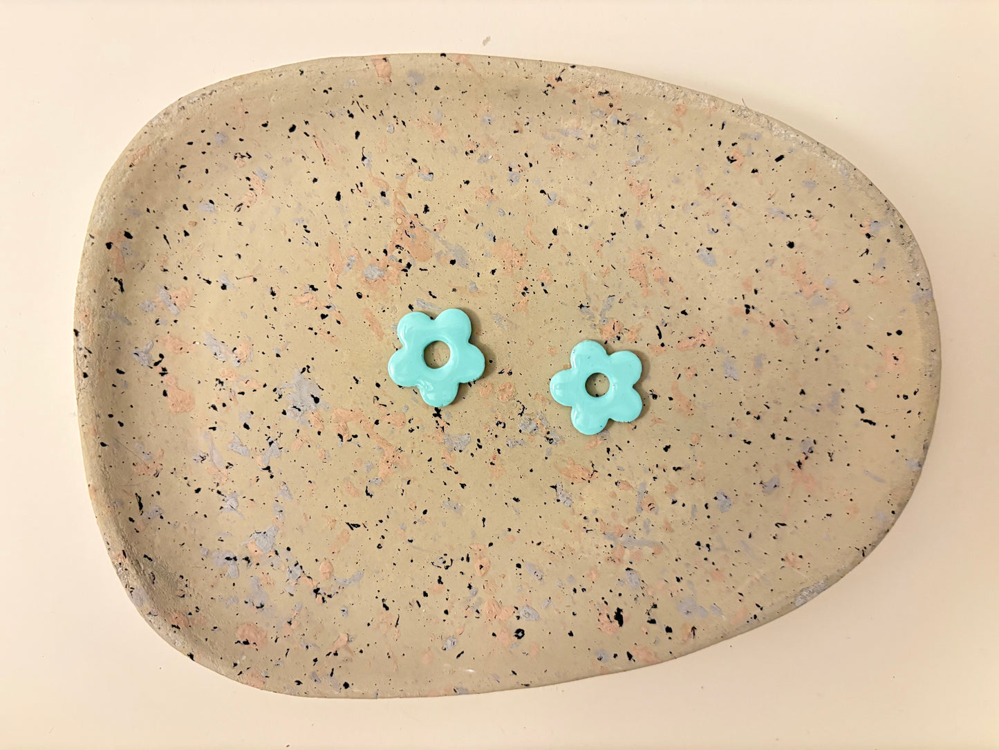 Boucles Pampilles - NINA - bleu vert pastel