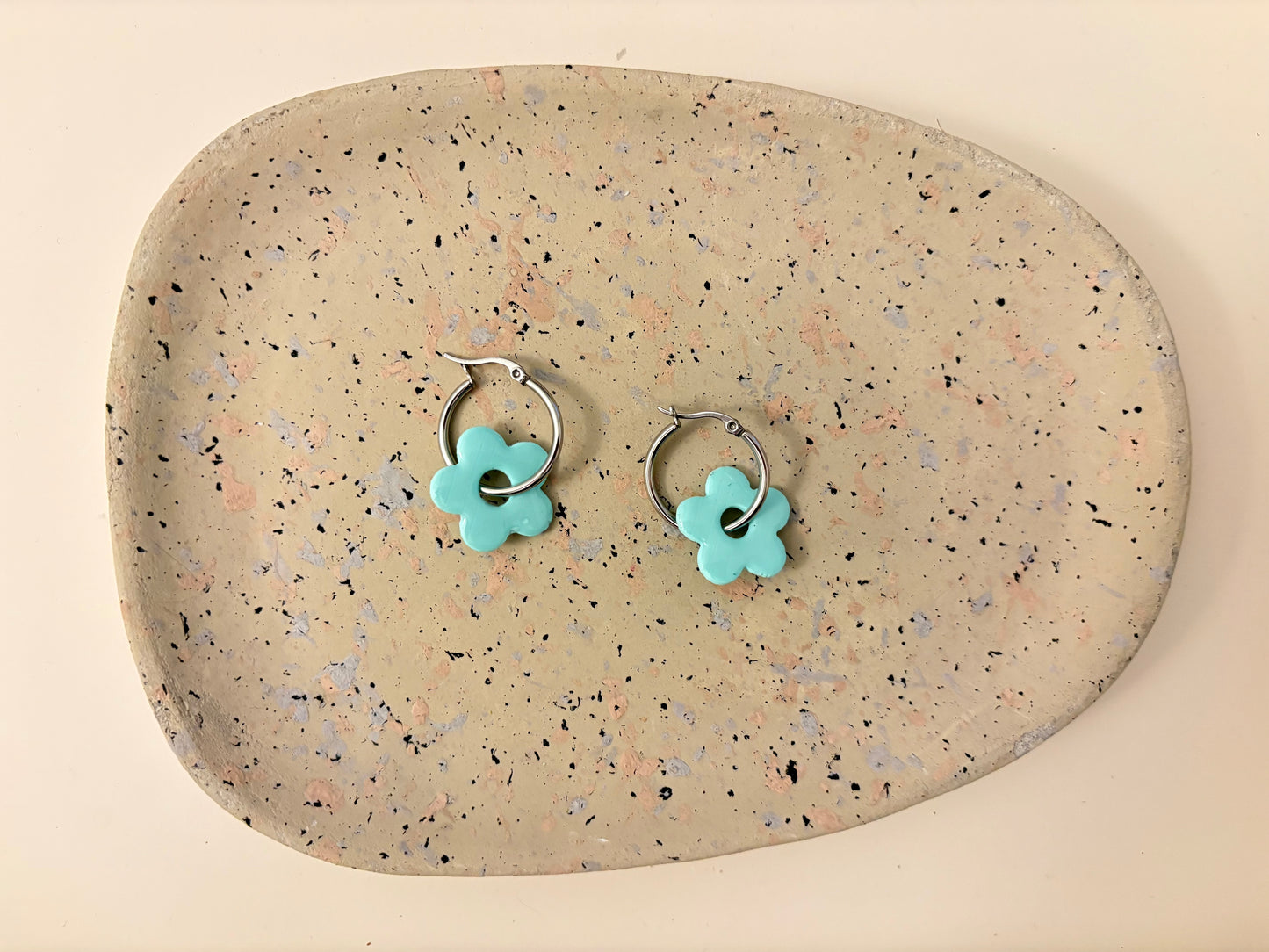Boucles Pampilles - NINA - bleu vert pastel